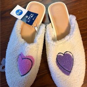 Roller rabbit for target Cozy Heart Slippers with Purple and Pink Accents